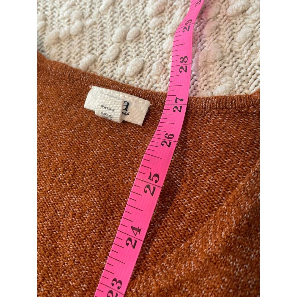 a.n.a Sweater V-Neck oversized Knit Rust Size Small - Picture 6 of 7